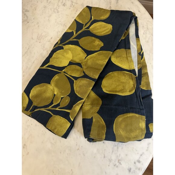 Anthropologie Sussette Patterned Curtain 50x84 NEW Navy Olive - Picture 4 of 5